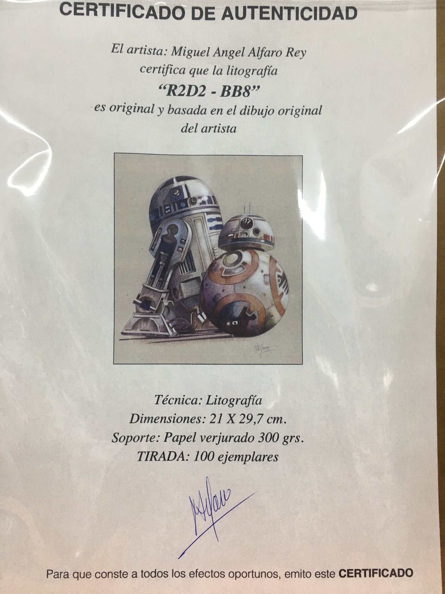R2D2 & BB8 LIMITED ART PRINT by Miguel Alfaro