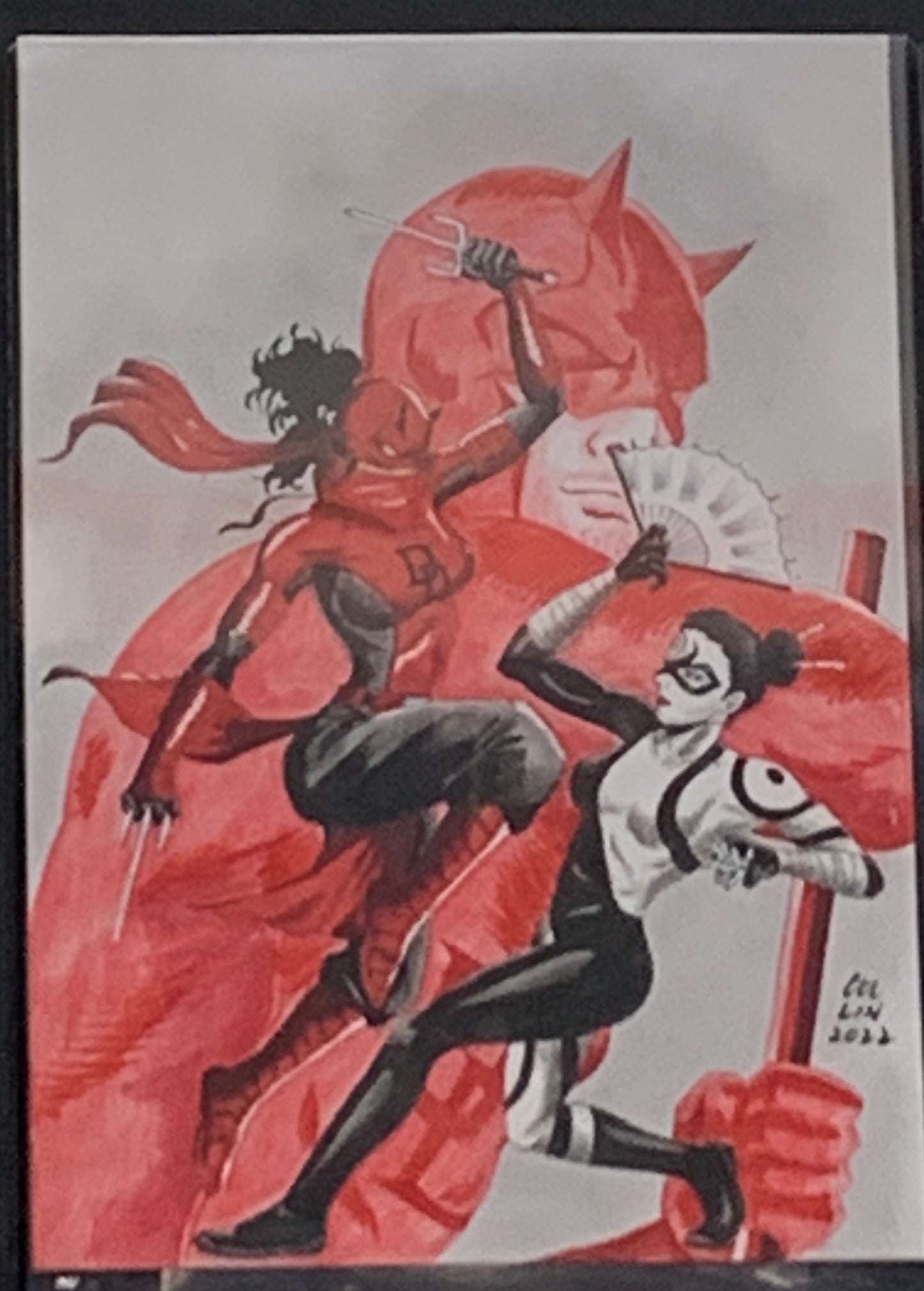 Lady Daredevil VS Lady Bullseye by Collin Yap