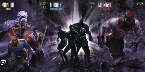 Midnight Spiderman Xmen Fantastic Four Clayton Crain Connecting Variants Set