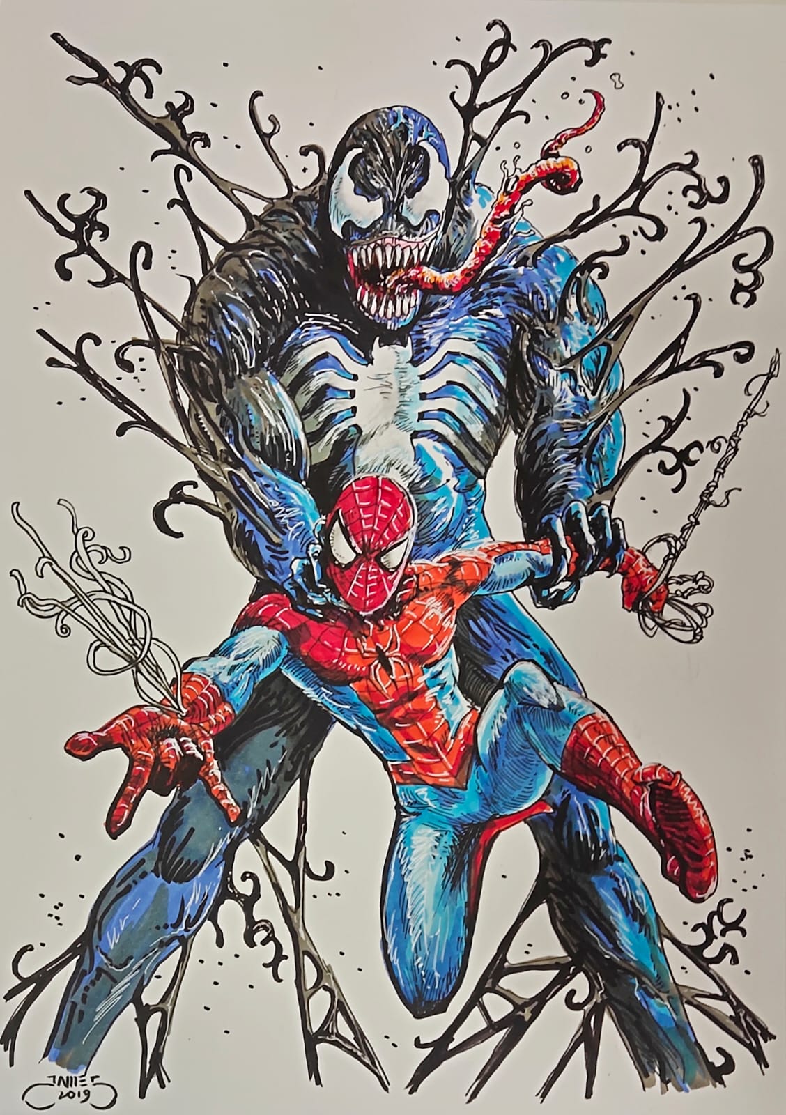 Spiderman VS Venom by James Leong